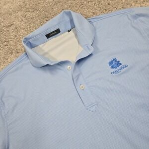 Turtleson Mens Polo Shirt‎ Blue Geometric Short Sleeve Size Large Golf Casual